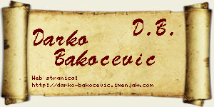 Darko Bakočević vizit kartica
